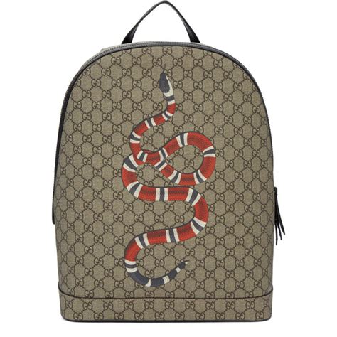 Gucci: Beige GG Supreme Bestiary Backpack 